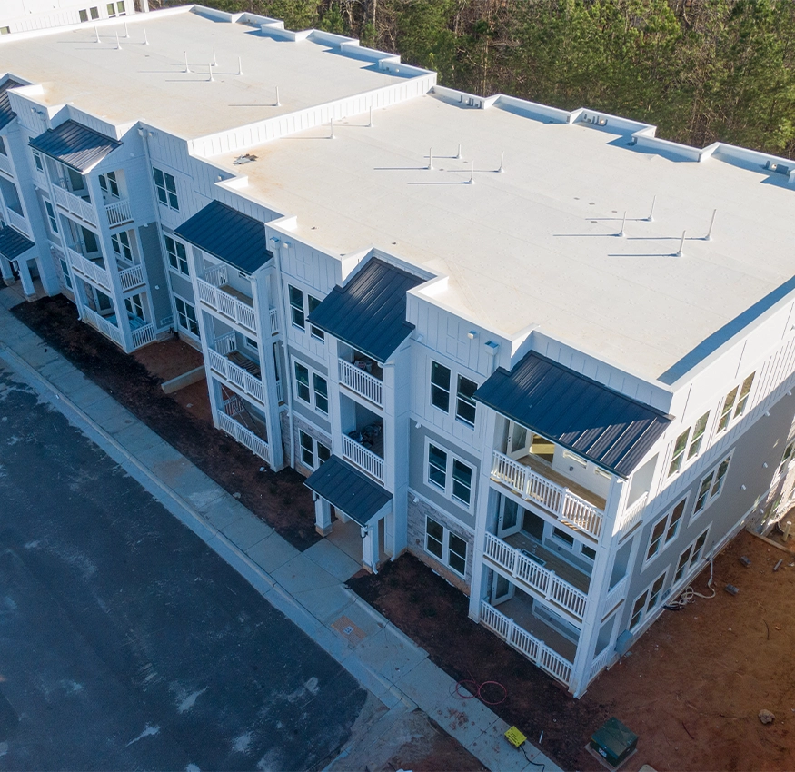Protect your commercial property with durable flat roofing systems designed for long-term performance, energy efficiency, and reliable weather protection. From new construction and roof replacements to inspections, repairs, and preventative maintenance, our team delivers quality workmanship for apartment complexes, multi-family communities, office buildings, and commercial facilities of every size.
